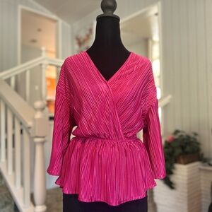 Pink Pleated Blouse